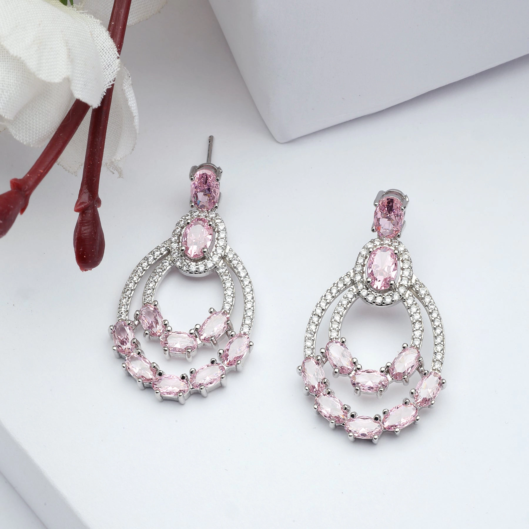 AGP PARIS Womens Diva Double Layered Drop Earrings
