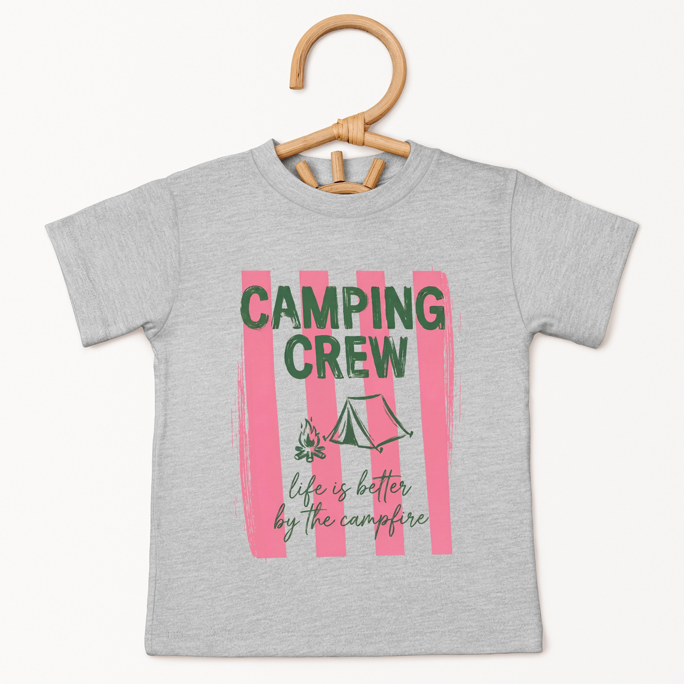 The Juniper Shop - Camping Crew Stripes Toddler Short Sleeve Graphic T-Shirt