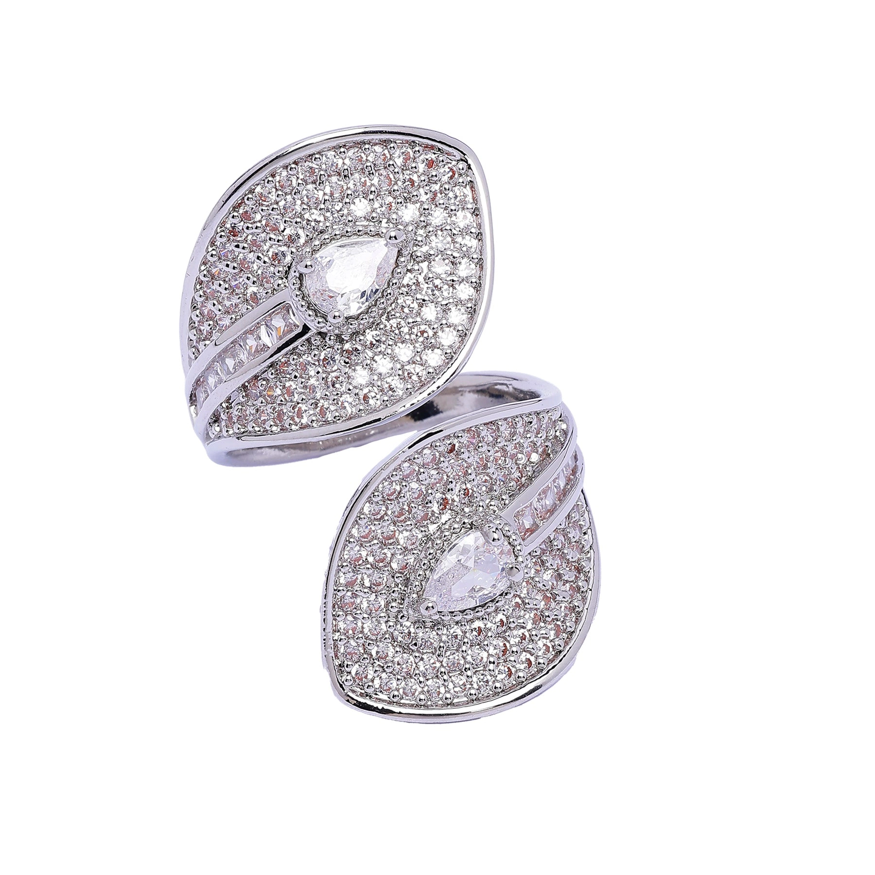 AGP Paris Women's Silver-Tone Serpent Wrap Adjustable Ring