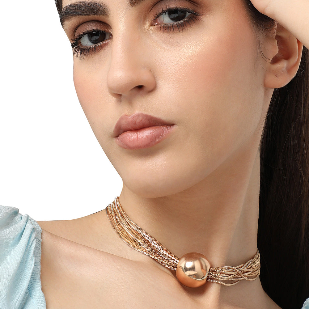 SOHI Women's Rhinestones Ballchain Necklace