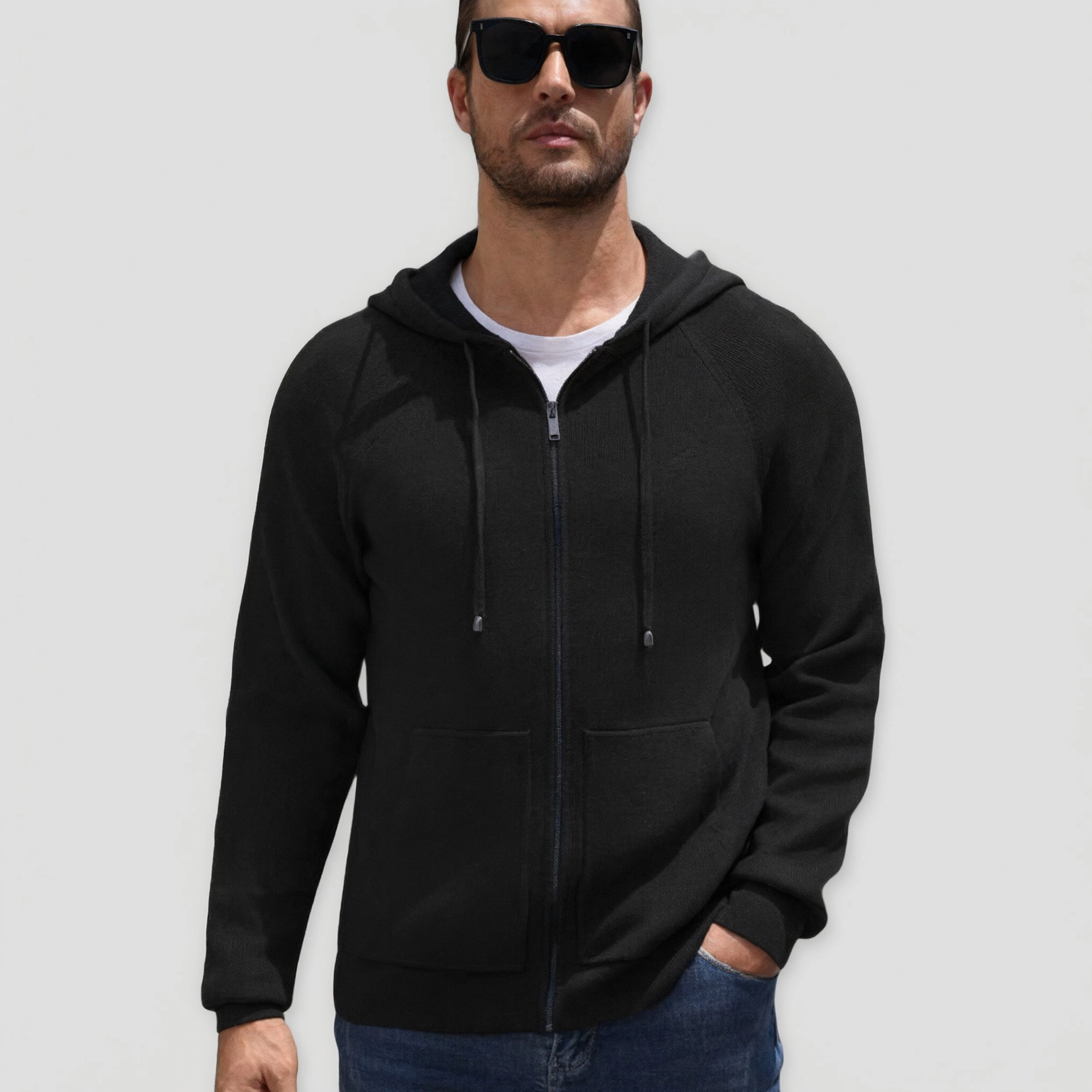 COOFANDY Men's Full Zip Hoodie Sweatshirt Jacket with Kangaroo Pocket