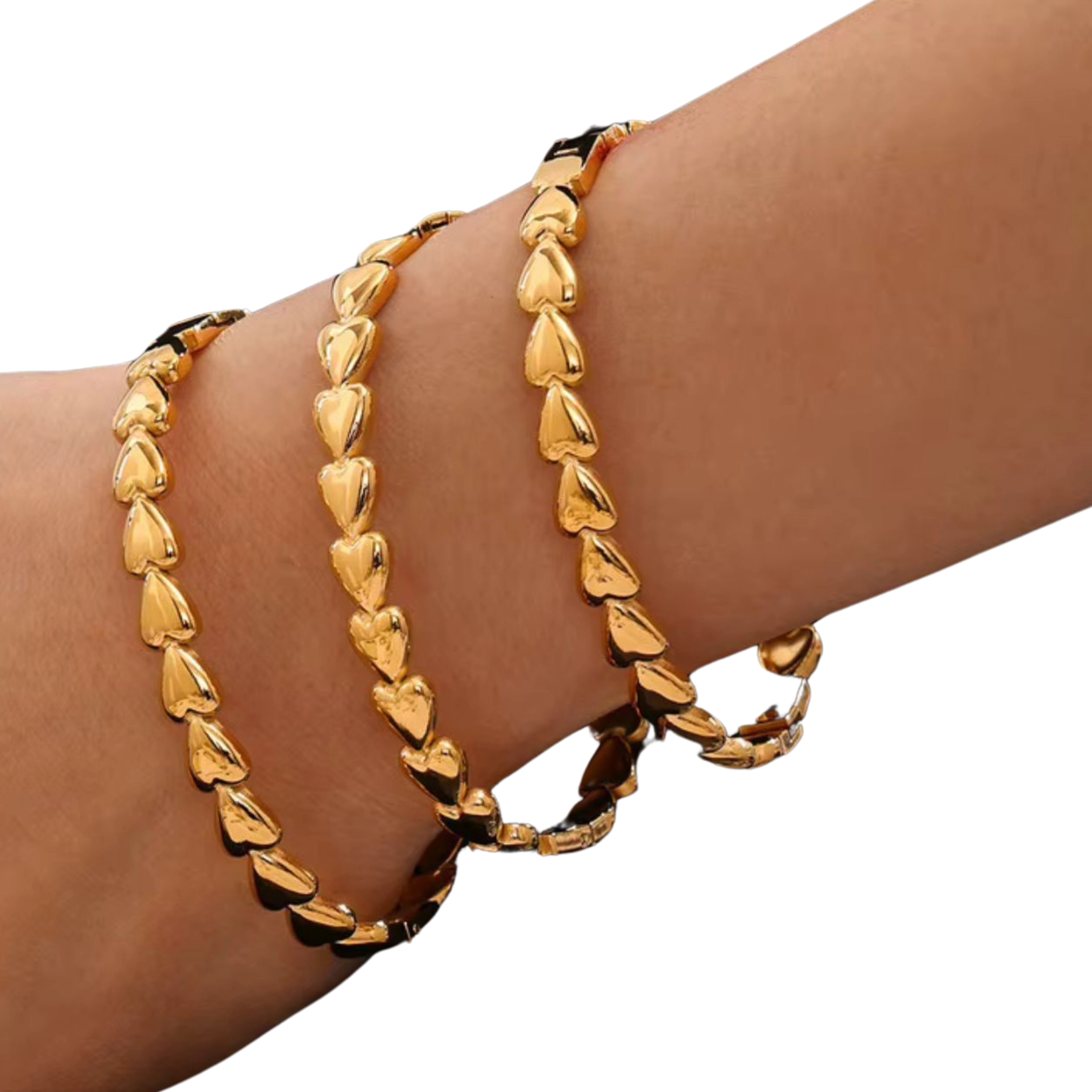 Waterproof Gold Plated Band Love  Bracelet