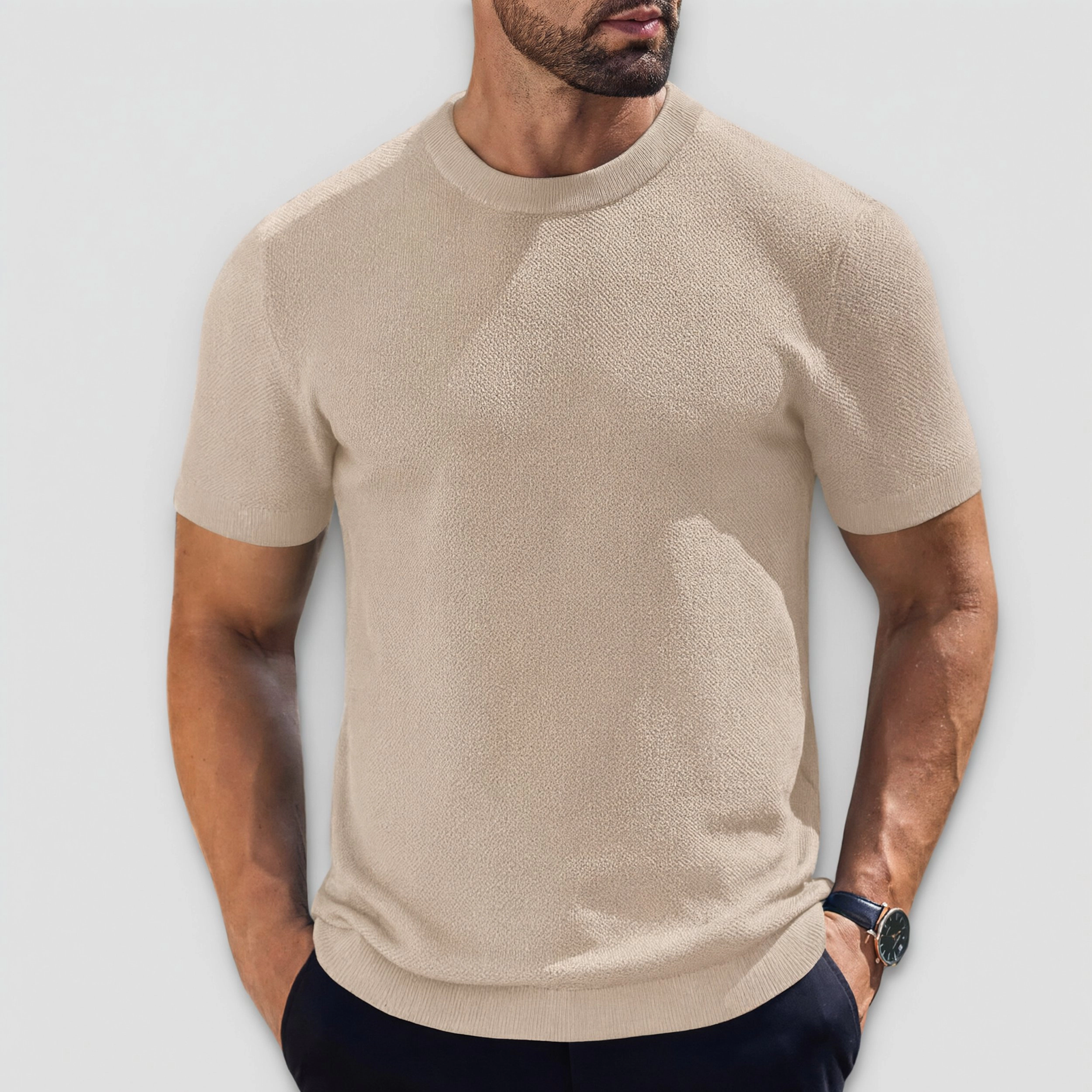 COOFANDY Men's Regular Fit Short Sleeve Crew Neck Pullover Sweater