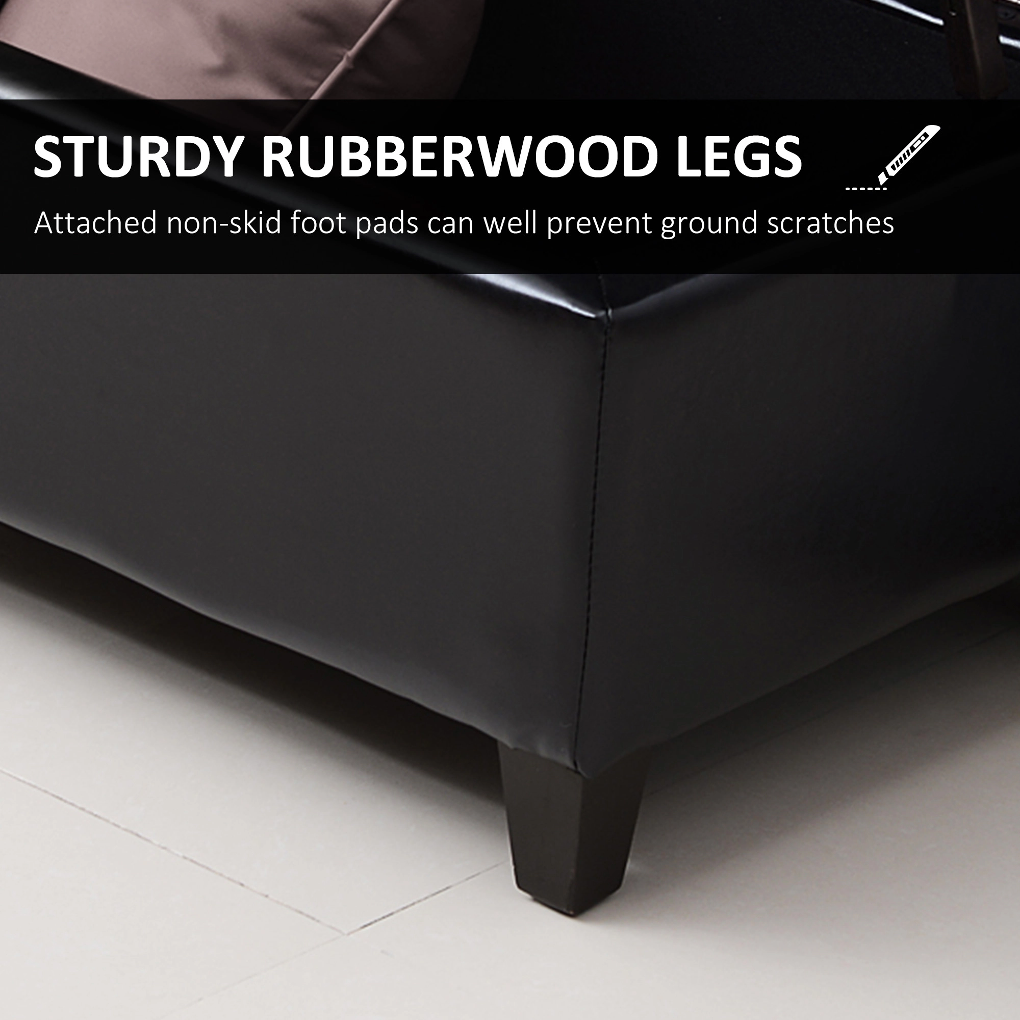 Hivvago 51" Faux Leather Storage Ottoman With Lift Top