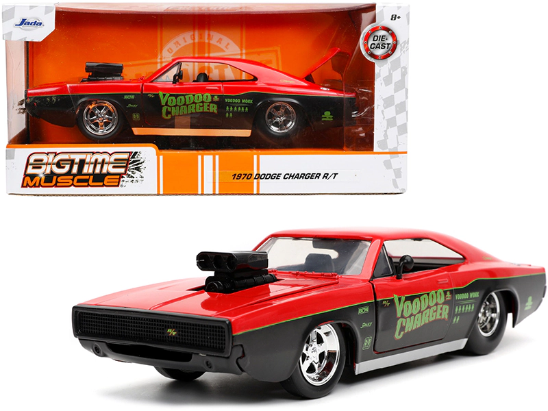 Jada 1970 Dodge Charger R/T "Voodoo Charger" Red and Black "Bigtime Muscle" Series 1/24 Diecast Model Car by Jada