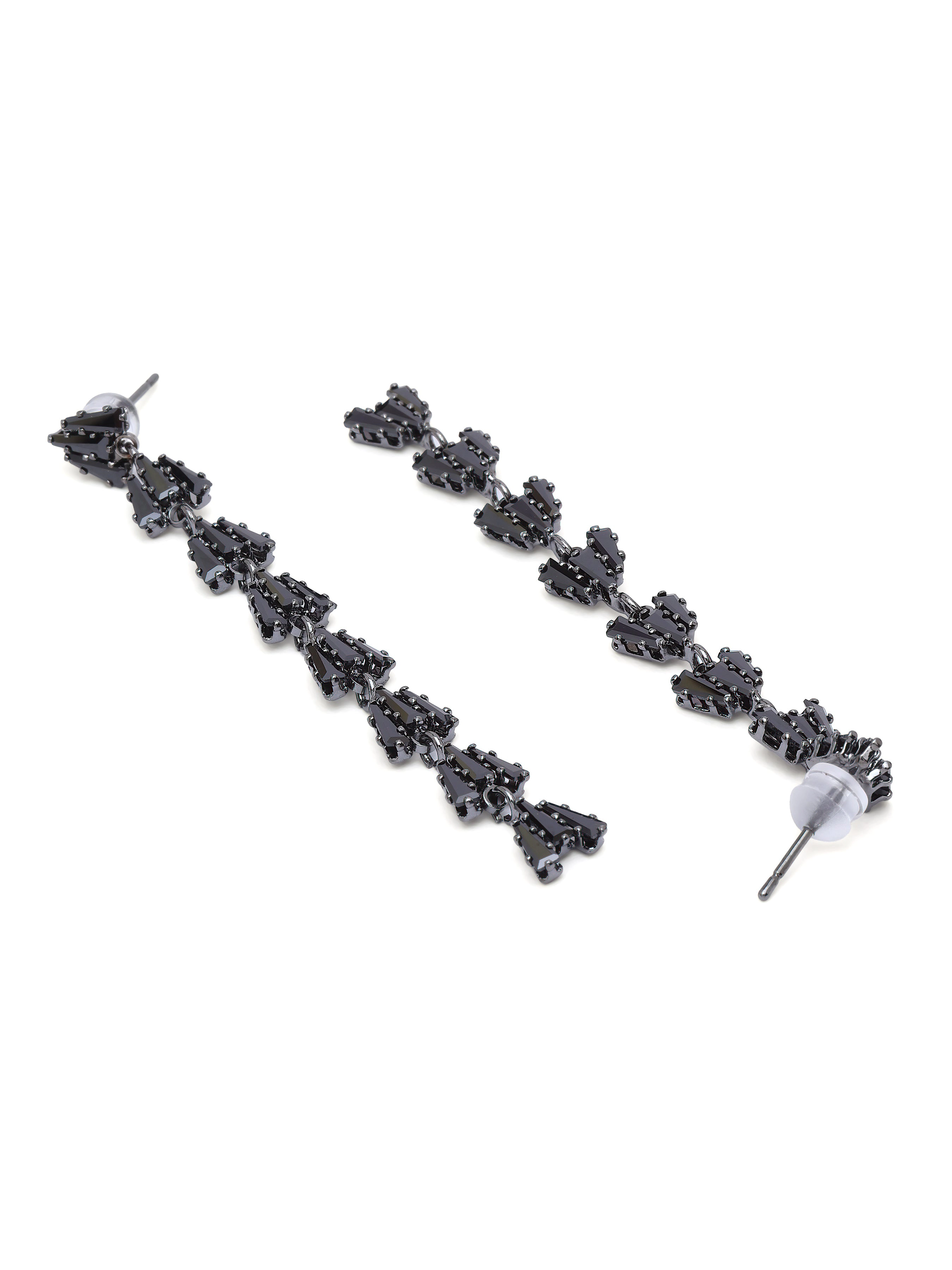 AGP PARIS Womens Linear Fringe Drop Earrings