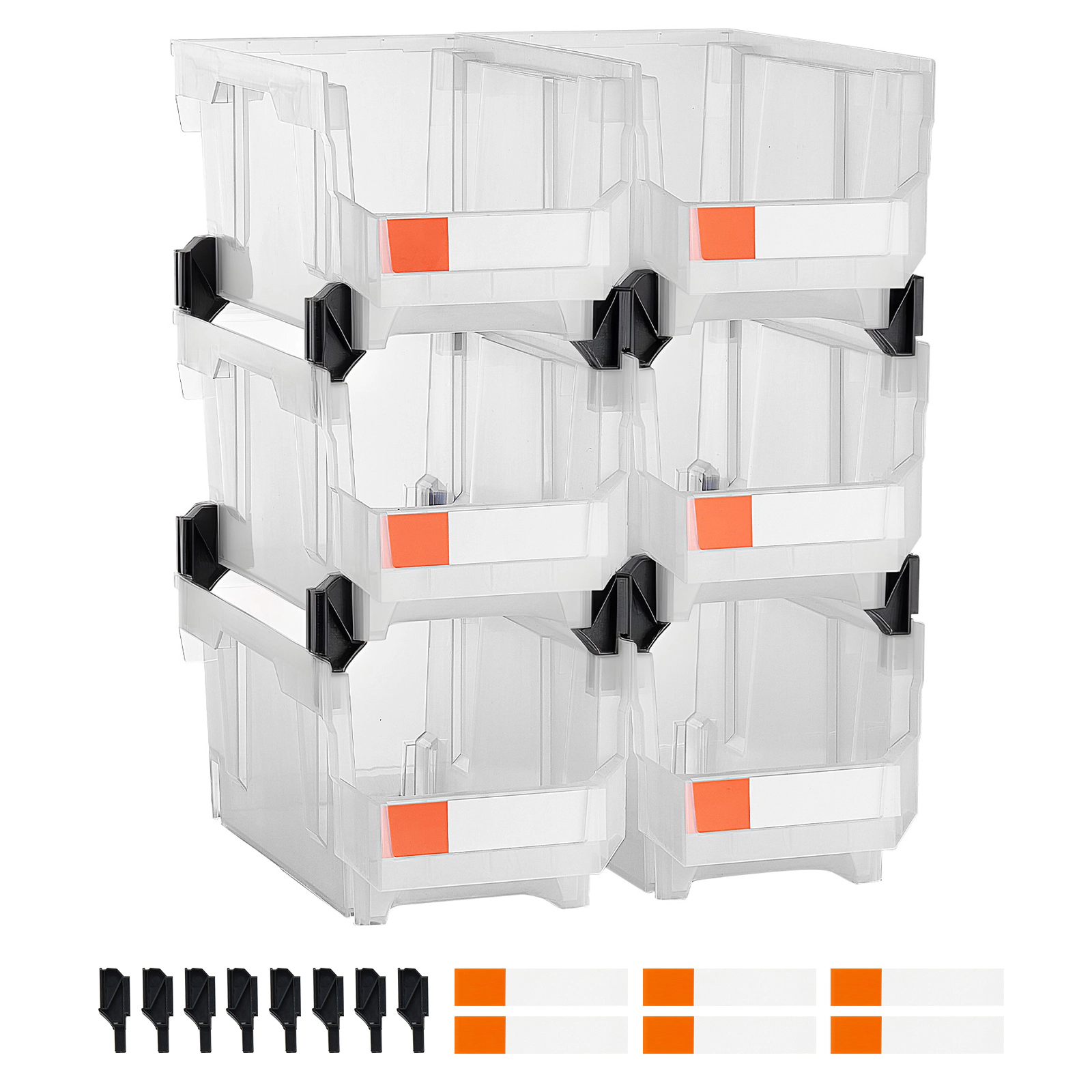 HONGGE Plastic Stackable Storage Bins Containers for Organizing Closet Garage Small Parts