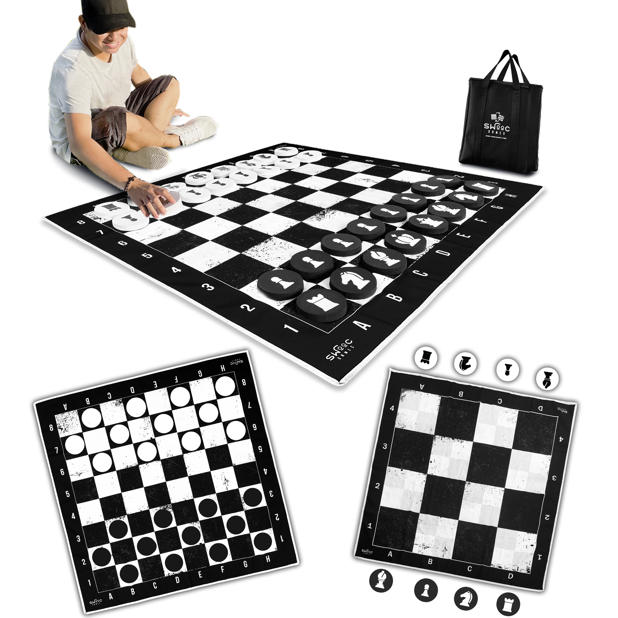 Swooc Games | Giant Checkers, Chess, and Chess Tac Toe Game