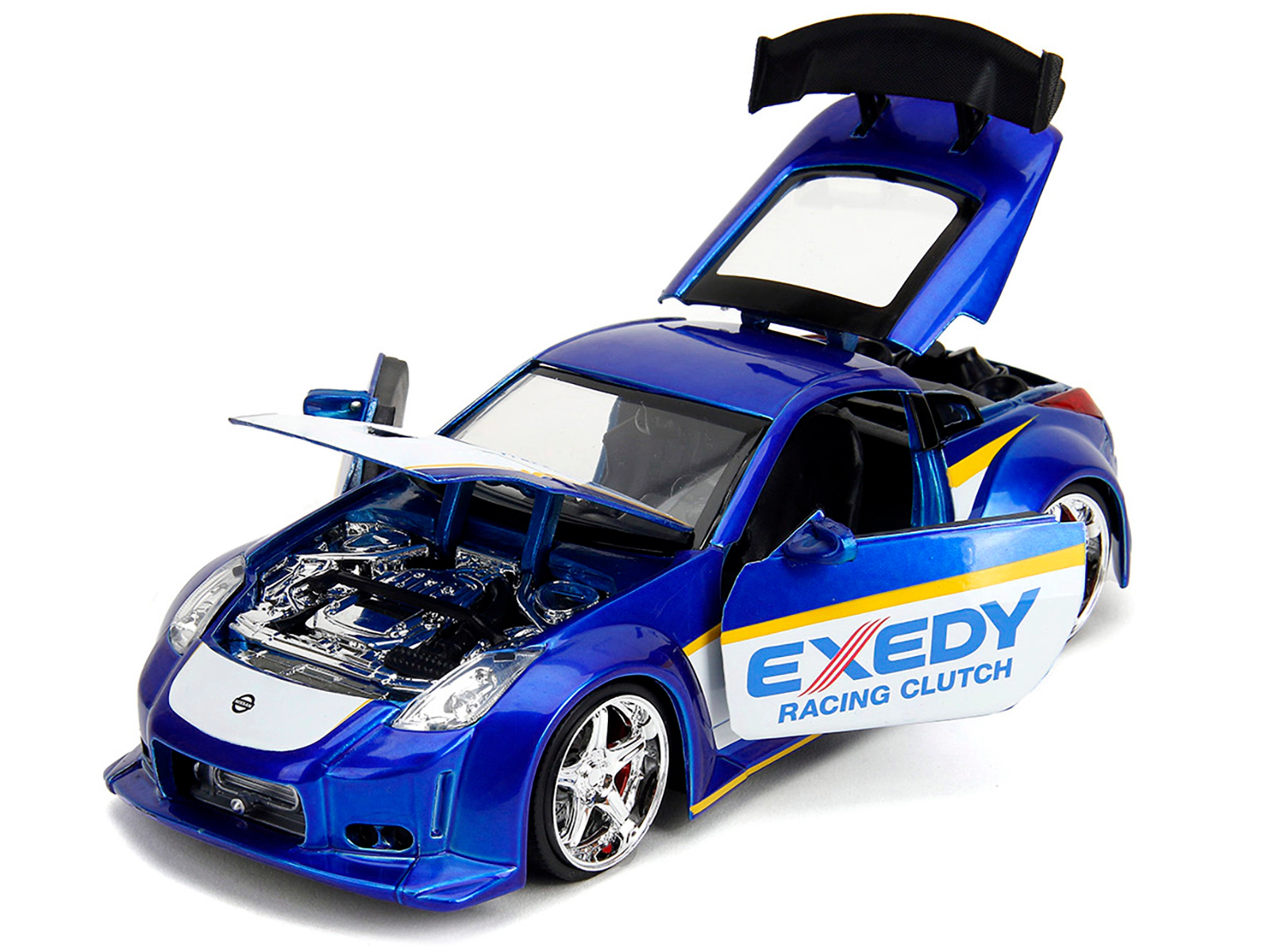 Jada 2003 Nissan 350Z "Exedy Racing Clutch" Candy Blue and White "JDM Tuners" Series 1/24 Diecast Model Car by Jada