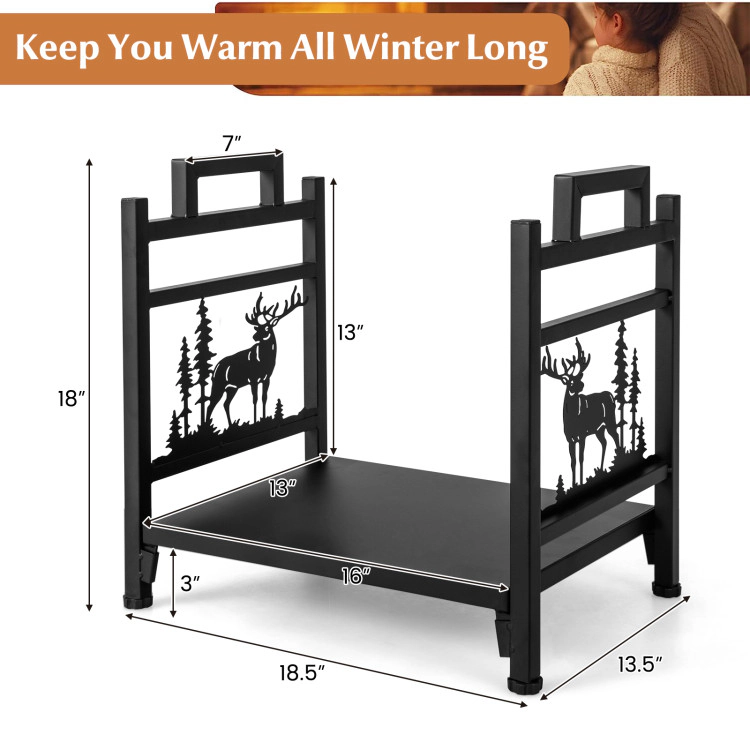 Hivvago Metal Firewood Rack With Dual Handles