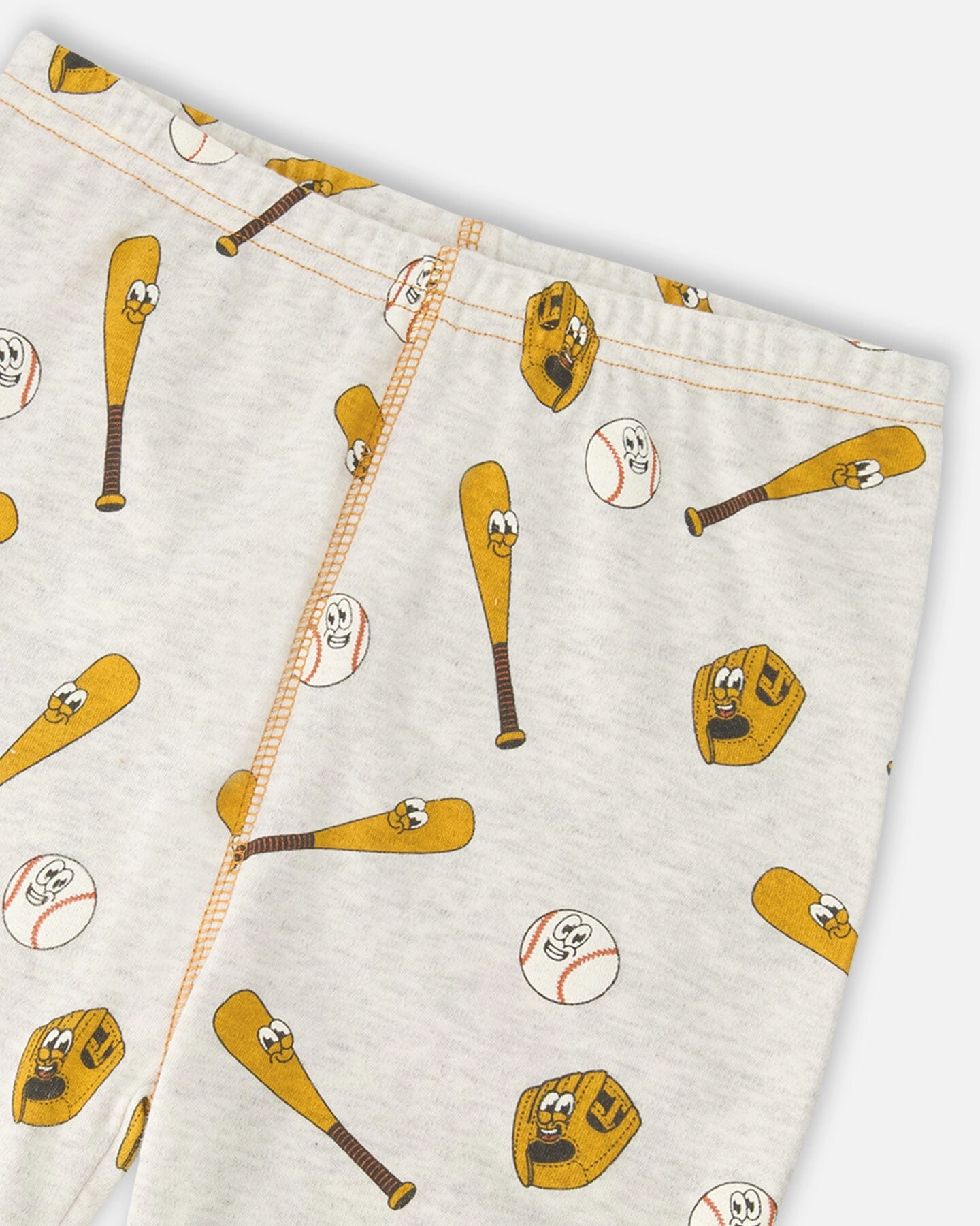 Deux par Boys Organic Cotton Baseball Print T-Shirt and Shorts Two-Piece Pyjama Set