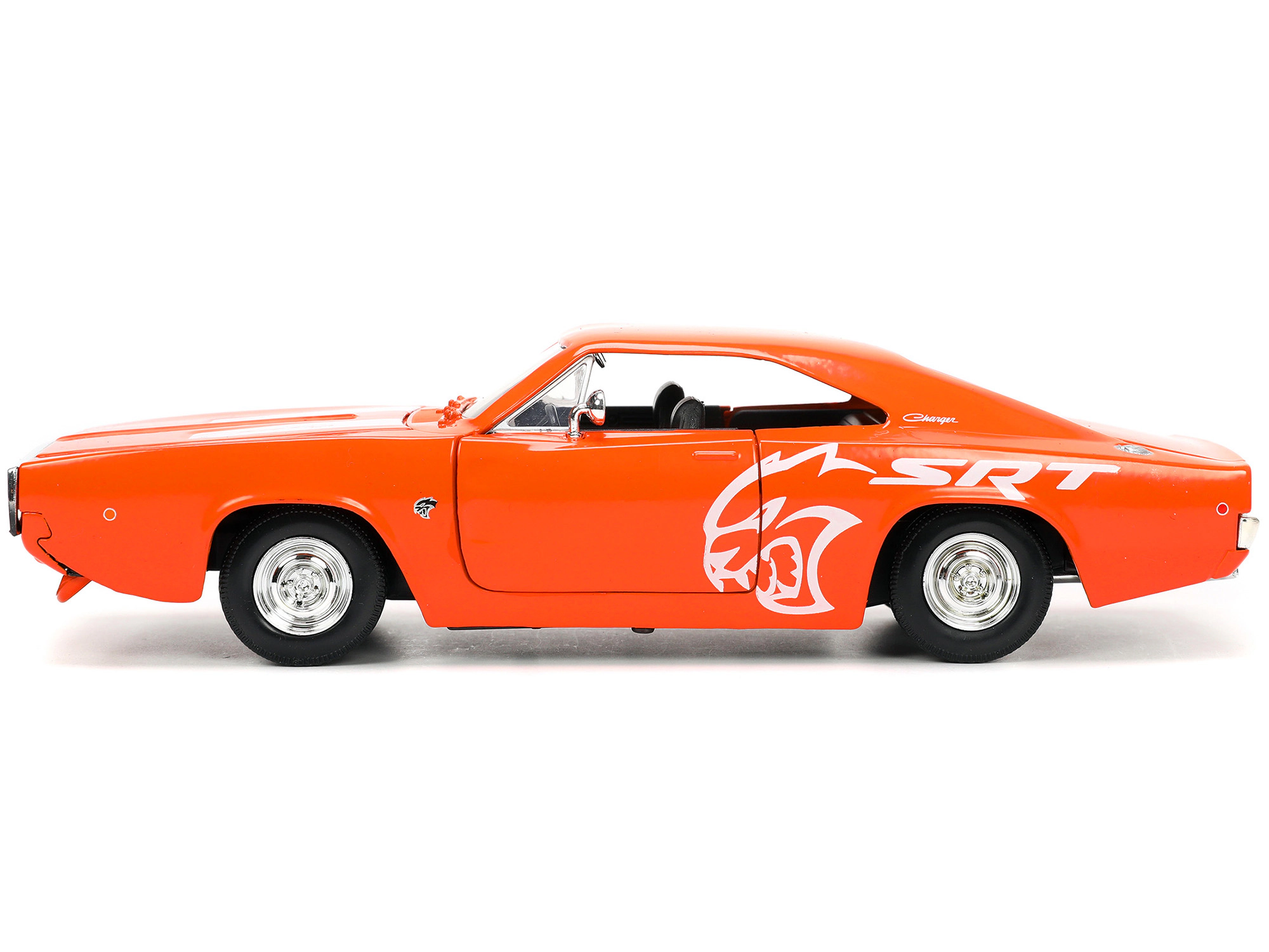 Jada 1968 Dodge Charger R/T Srt Orange With White Stripes And Graphics "Bigtime Muscle" Series 1/24 Diecast