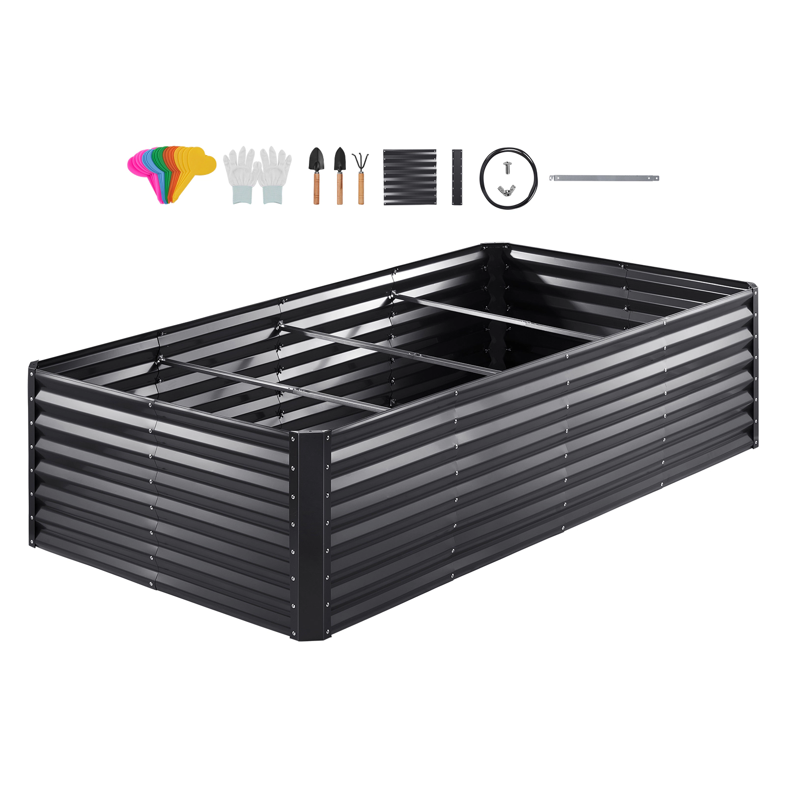 HONGGE Metal Raised Garden Bed Outdoor Galvalume Planter Garden Box Open Bottom Design Large Planter Raised Bed for