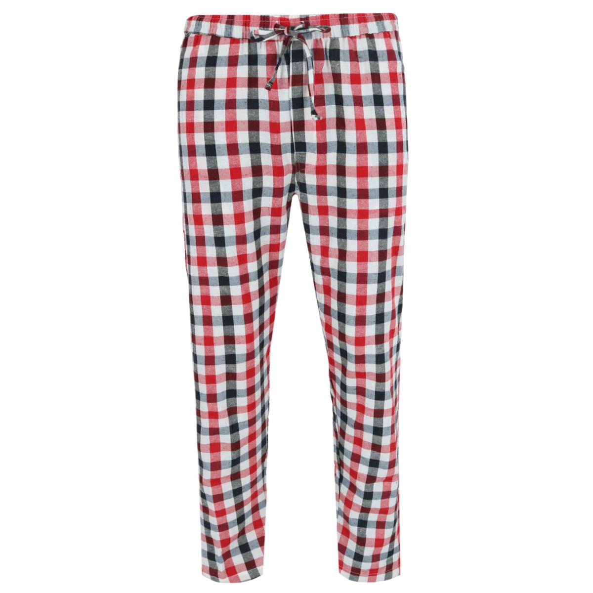 Ten West Apparel Men's Henley Short Sleeve and Plaid Pajama Pant Set