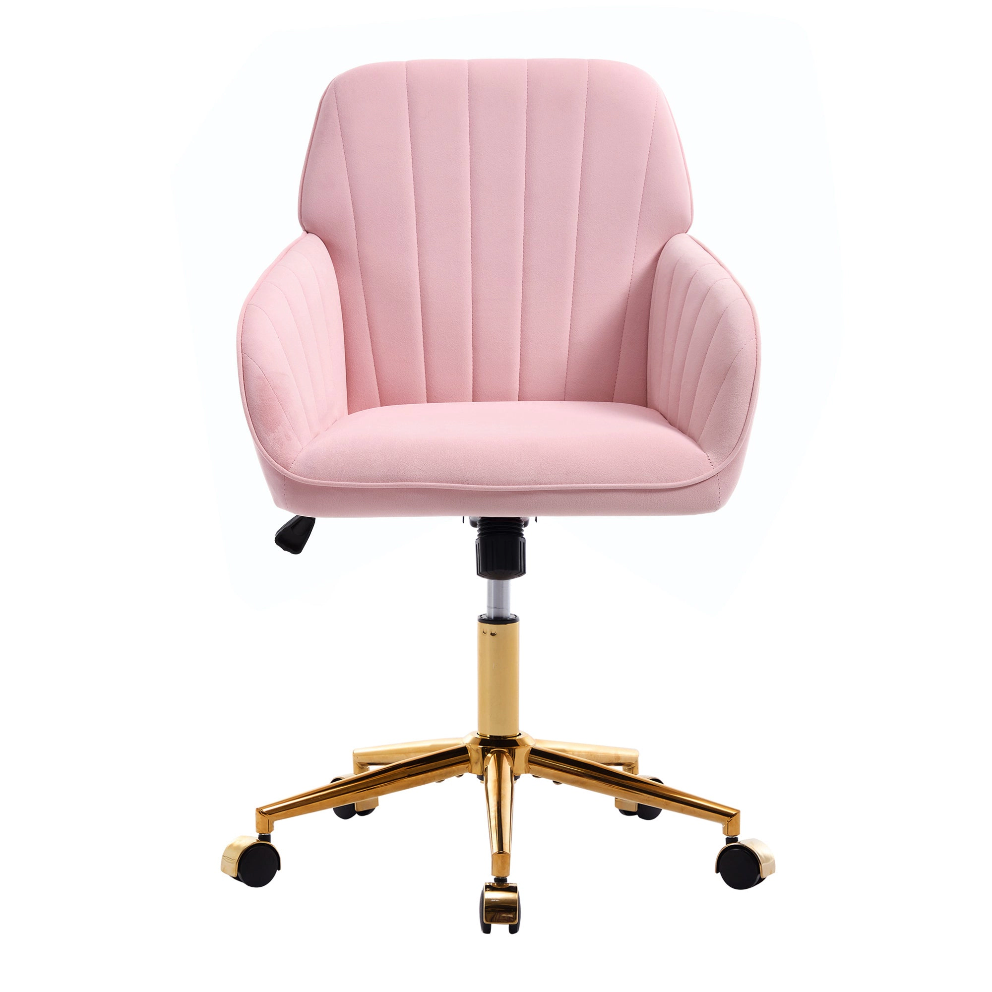 Platinum-Level Office Chairs Baby Pink Velvet Office Chair Ergonomic Adjustable Swivel