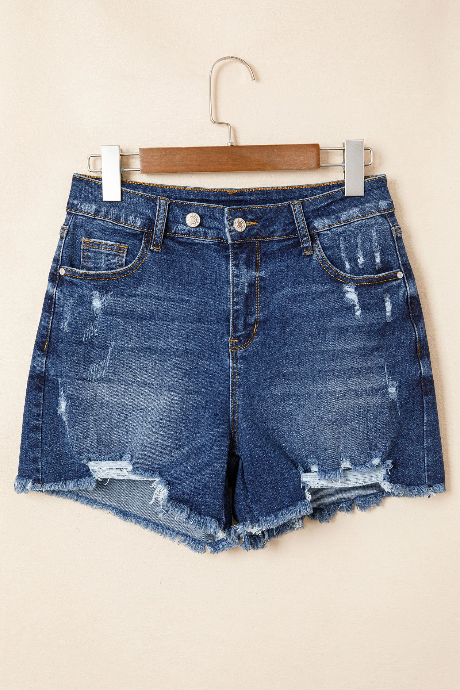 Threaded Pear Women's Holland Hem Distressed Whiskery Shorts