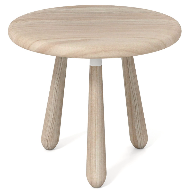 Hivvago 18 Inch Outdoor Mahogany Wood Side Table With Thickened Board
