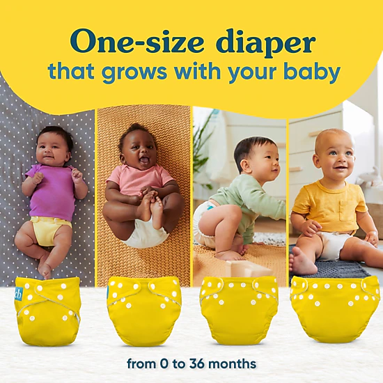 Charlie Banana One-Size Reusable Cloth Diaper with Fleece Lining and Deluxe Insert - Construction