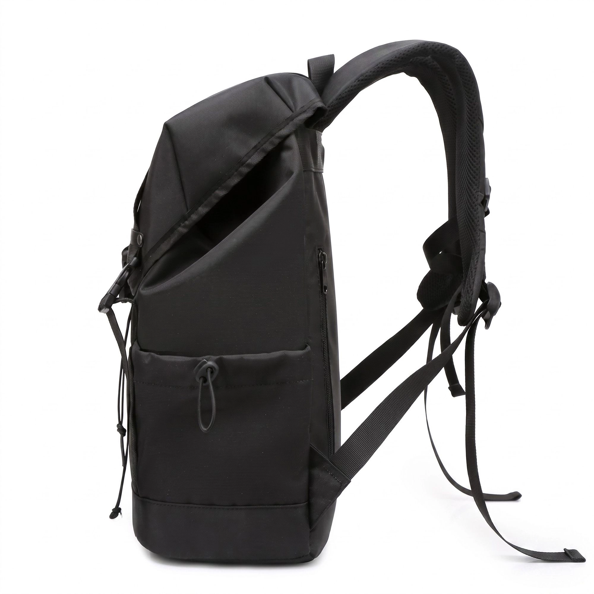 Alilang Women's Large Flap Backpack with Drawstring Closure Buckle Straps Side Pockets and Padded Shoulder