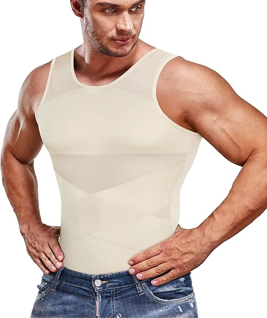 Nebility Mens Compression Tank Top Body Shaper Sleeveless Vest