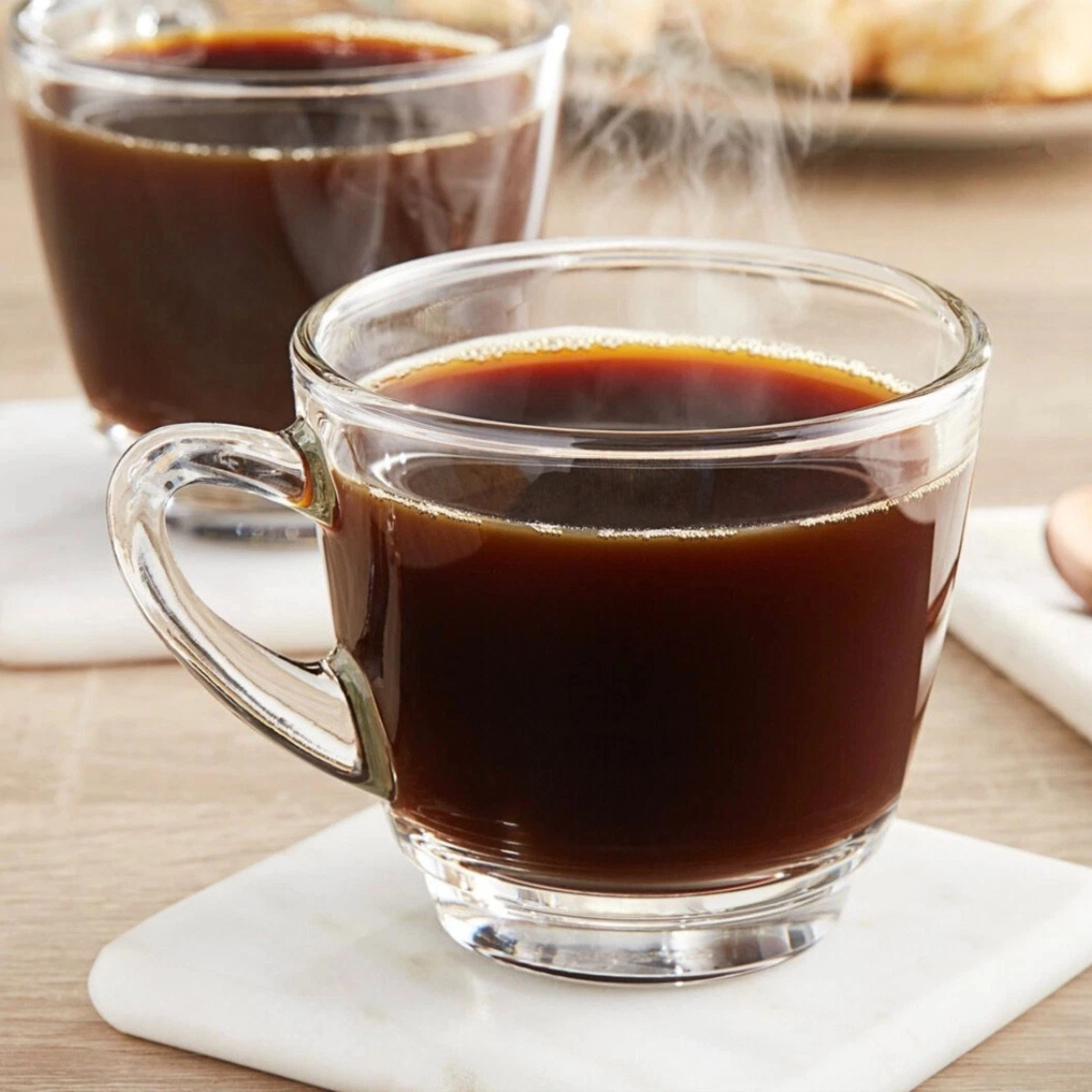 Home Collection Set of 4 Glass Coffee Mugs with Handles 8.5 oz