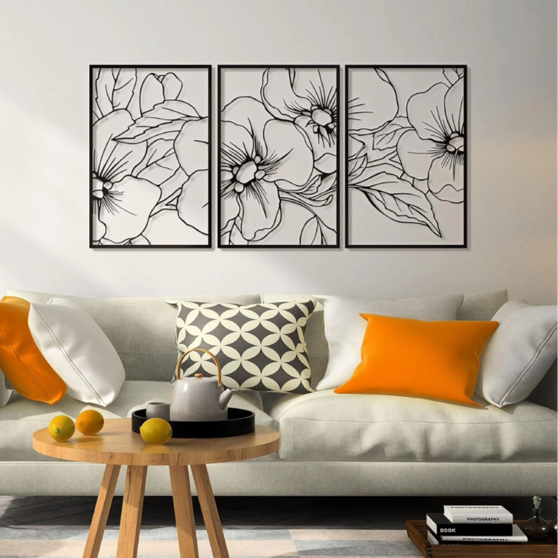 Living Hubss Minimalist Floral Single Line Wall Art