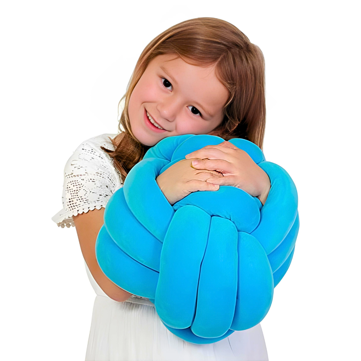 Playlearn Unisex Plush Knotted Gray Cuddle Ball Pillow