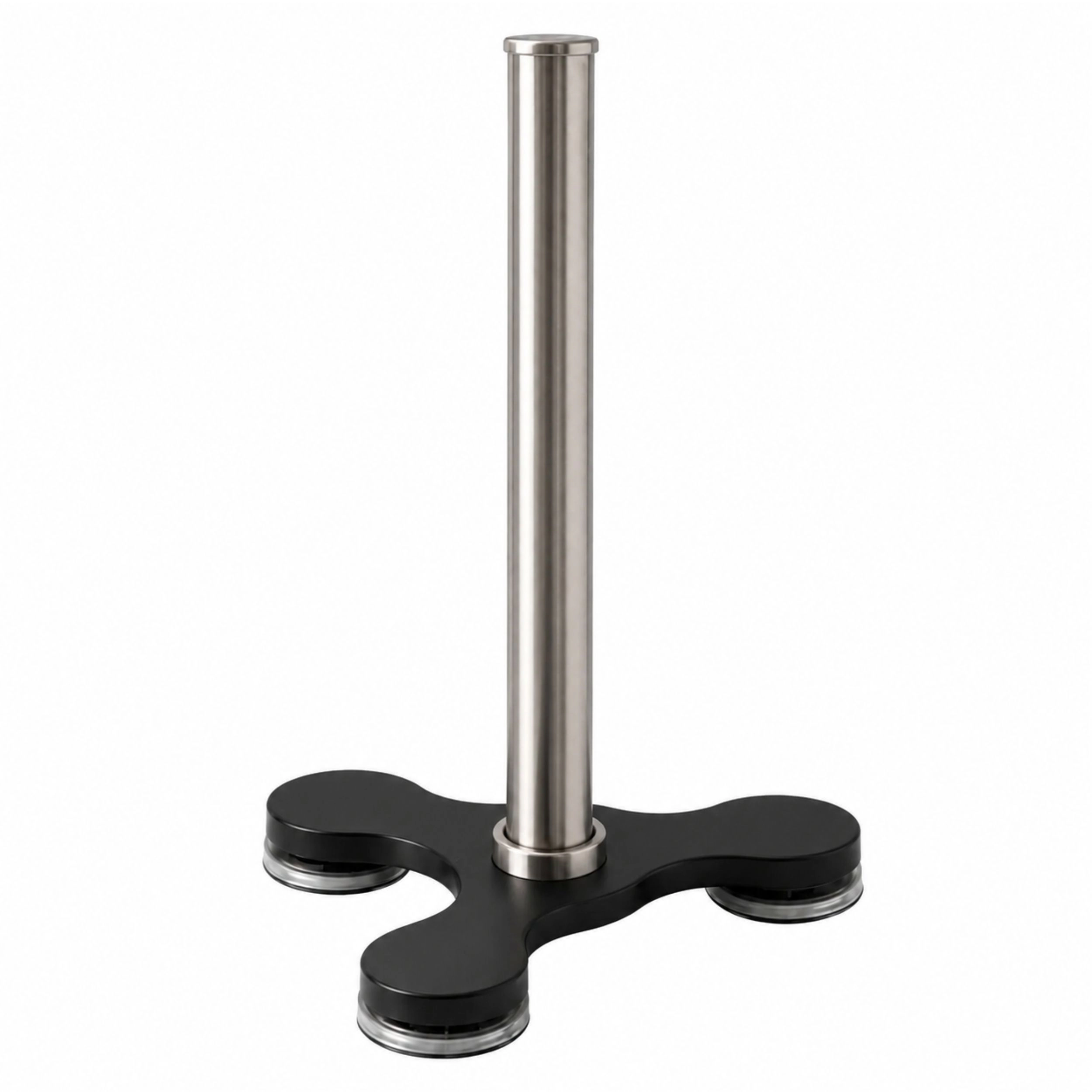 Home Collection Black Stainless Steel Countertop Paper Towel Holder with Suction Base