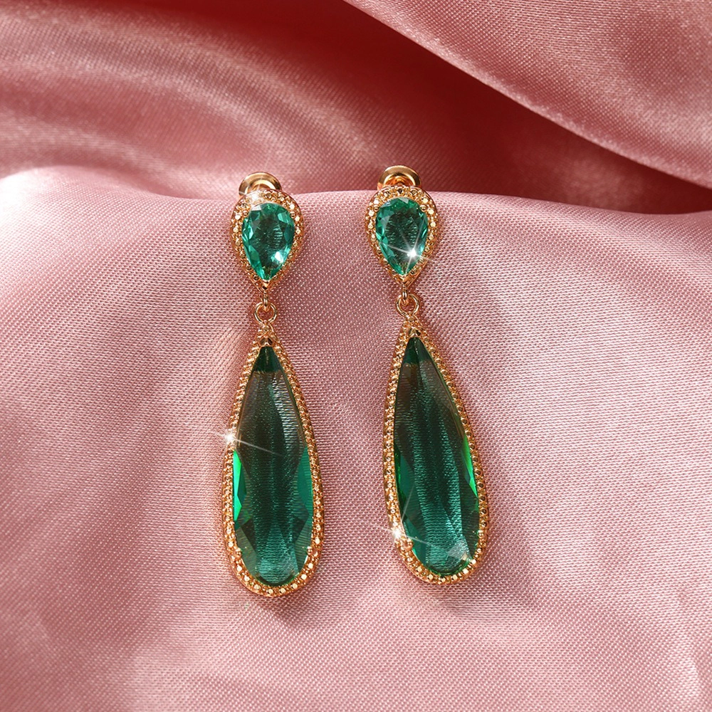 Gorgeous Pear Cubic Zirconia Long Hanging Earrings