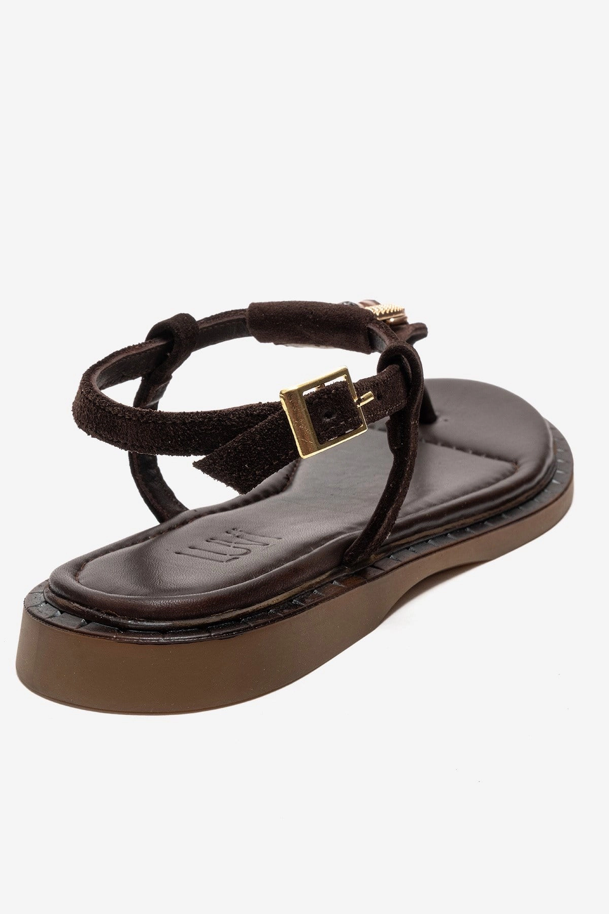 Forever & Always Womens Tiana Leather Buckled Sandals