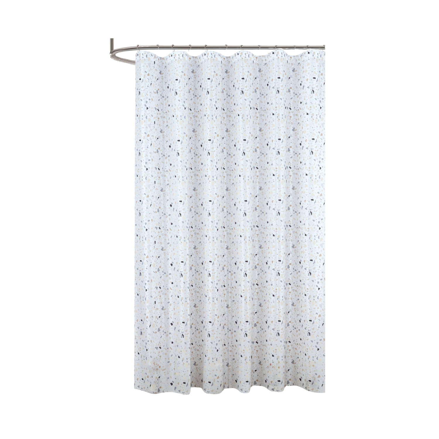 RT Designers Collection 90GSM Peva Glit Printed Terrazzo Shower Curtain 70" x 72" Tan