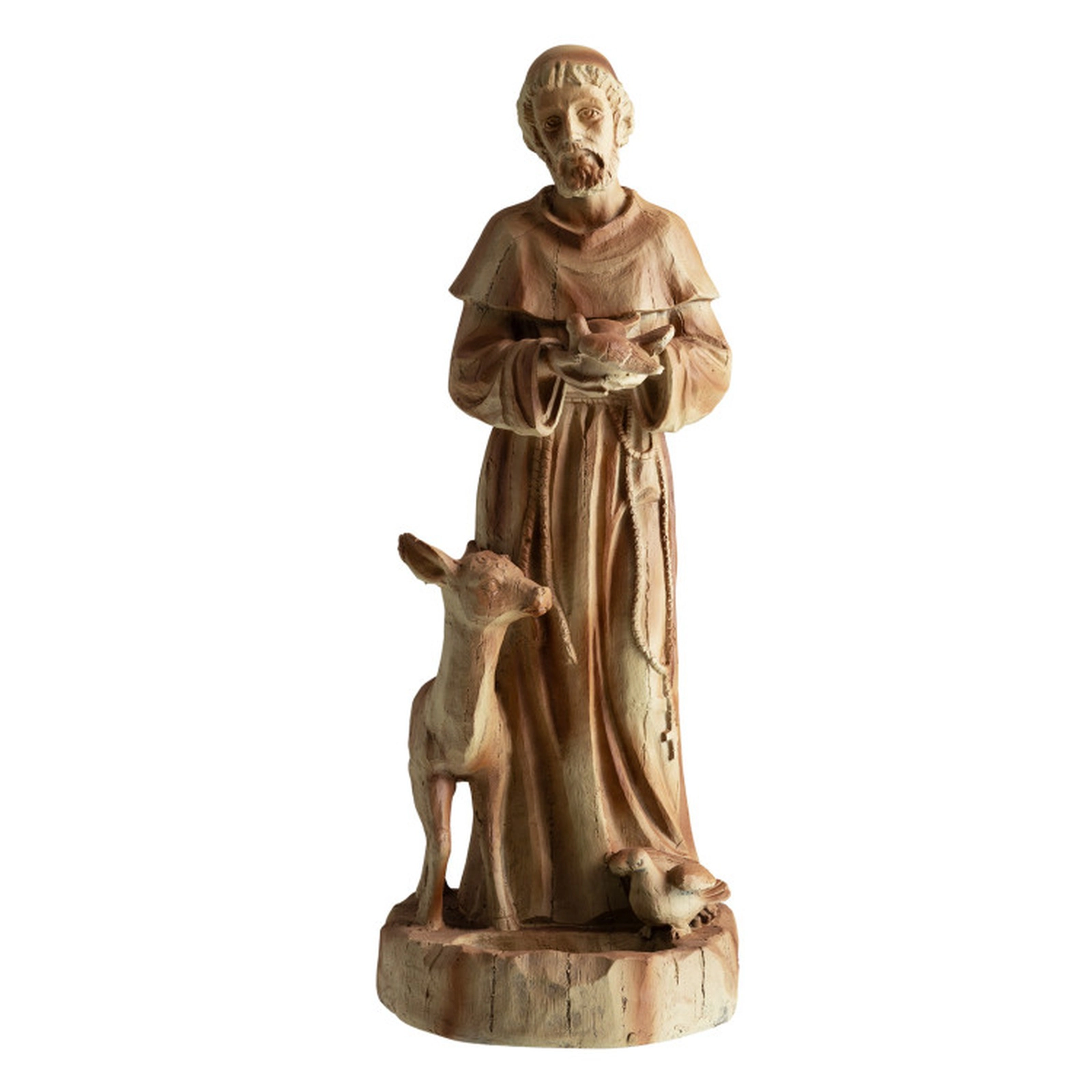 SUGIFT Rustic Brown St Francis of Assisi Garden Statue with Bird Feeder 10-in W 9-in D 24.5-in H
