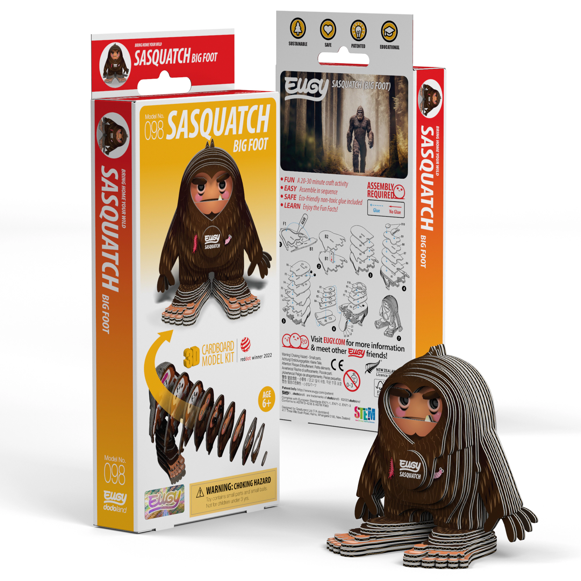 EUGY Sasquatch 3D Puzzle - contains 31 puzzle pieces