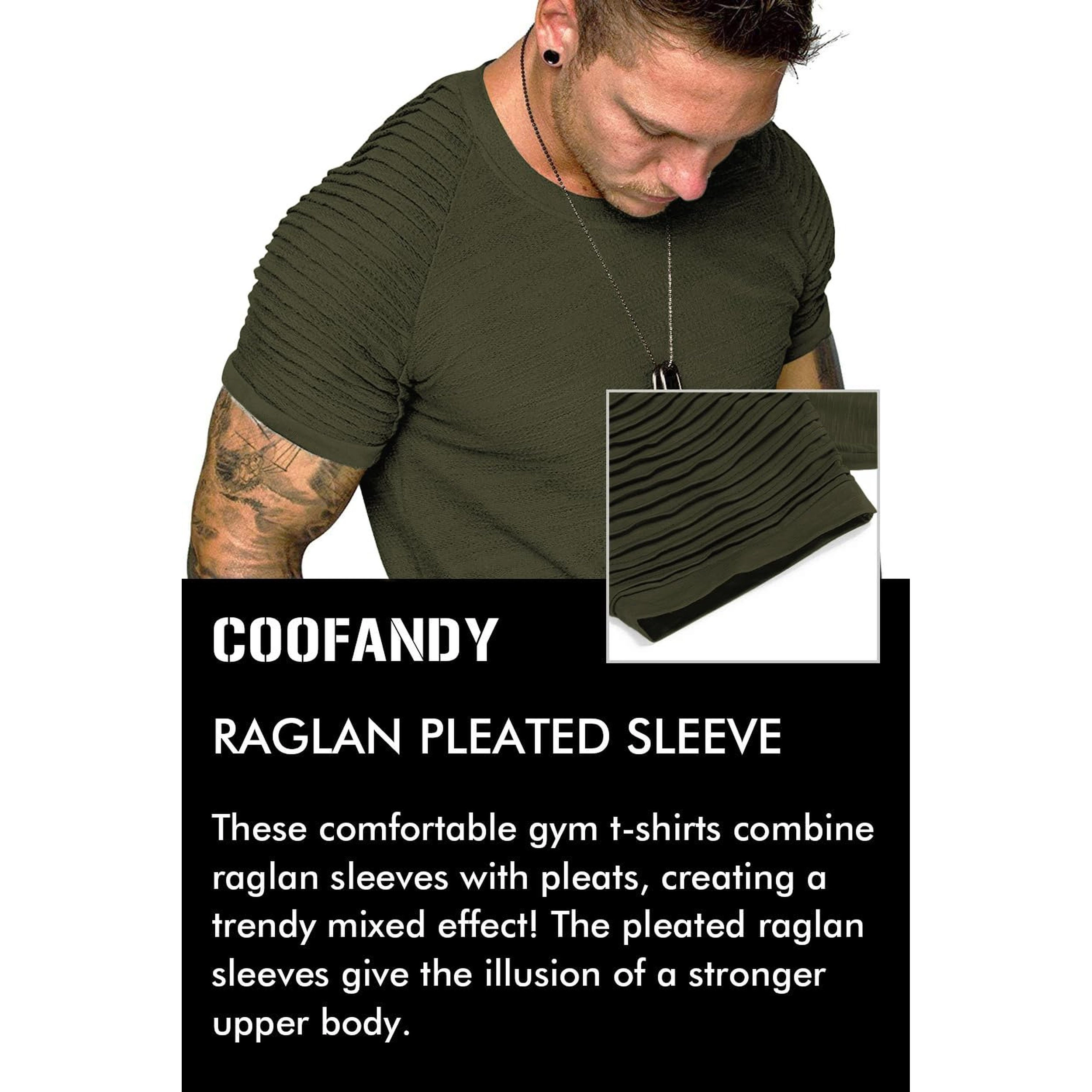 COOFANDY Men's Slim Fit Raglan Sleeve Crew Neck T-Shirt