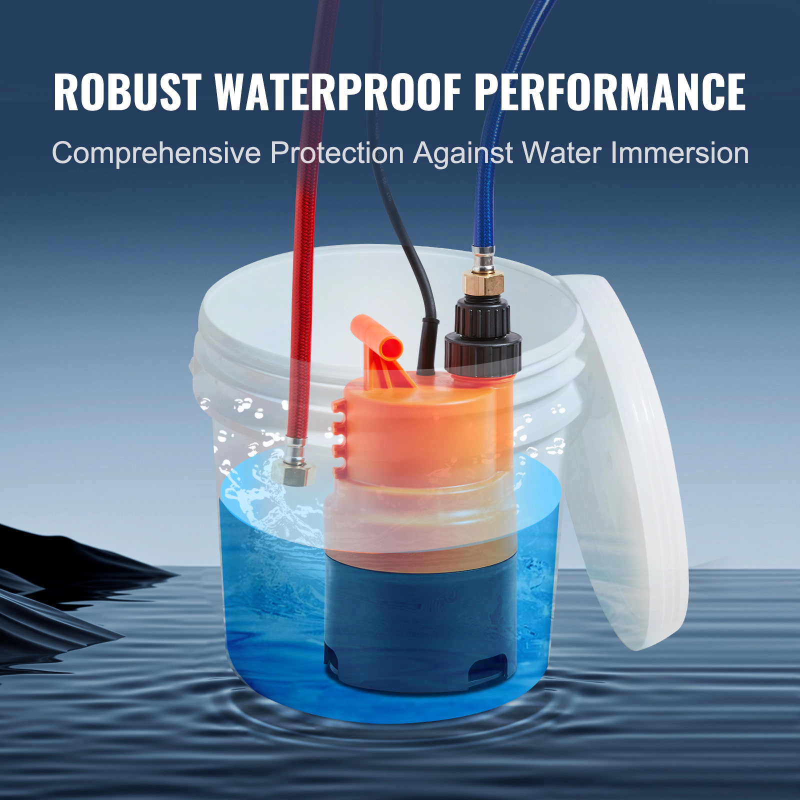 HONGGE Tankless Water Heater Flushing Kit, Includes Efficient Pump & Gallon Pail & 2 Hoses