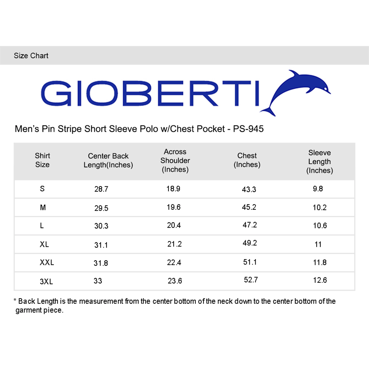 Gioberti Men's Pin Stripe Short Sleeve Polo w/ Chest Pocket