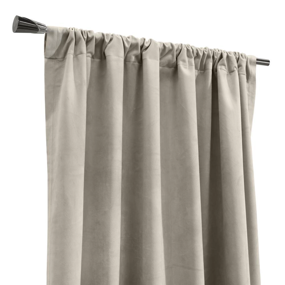 Thermalogic Seren Classic Velvet Room Darkening Dual Header Energy Efficient Curtain Panel 50" x 95" Oyster