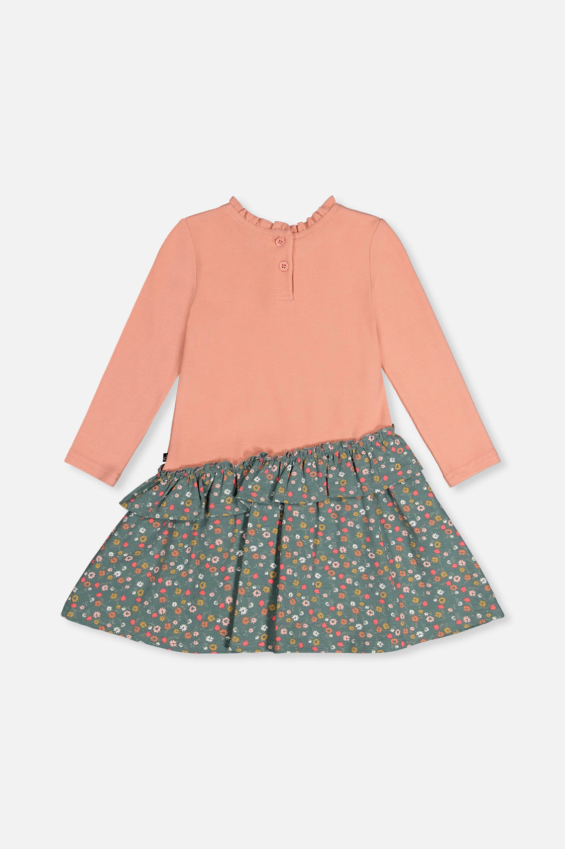 Deux par Girls Floral Print Bi-Material Dress