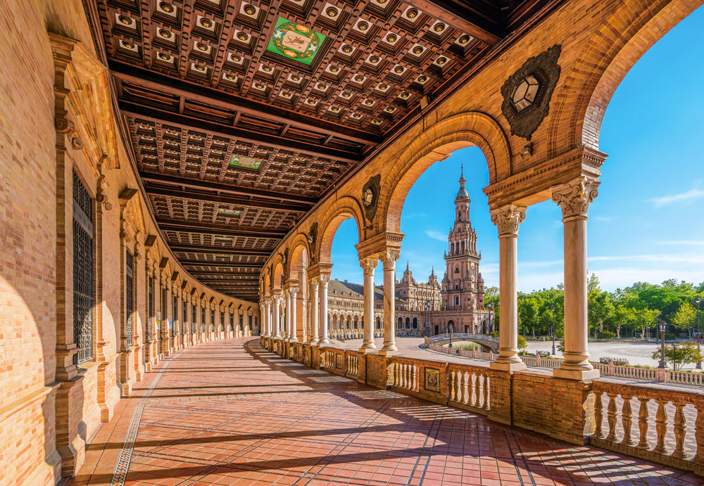 CASTORLAND 1000 Piece Jigsaw Puzzles, Spanish Square, Seville, Spain , Andalusia, Monument puzzle, C-105106-2