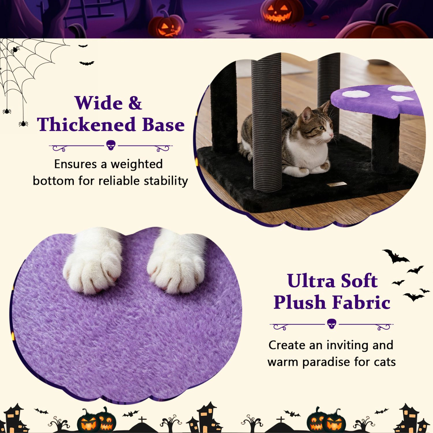 SlickBlue 57-Inch Cat Tower with Condo, Perch and Scratching Posts