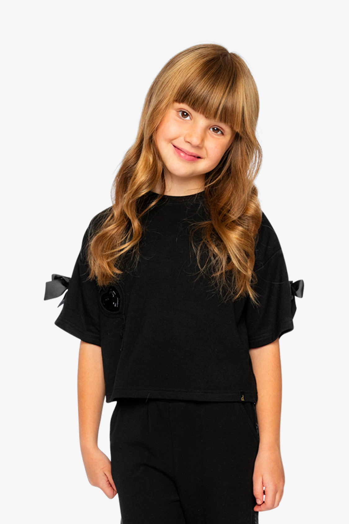 Deux par Girls Heart Balloon Short Sleeve Milano Top