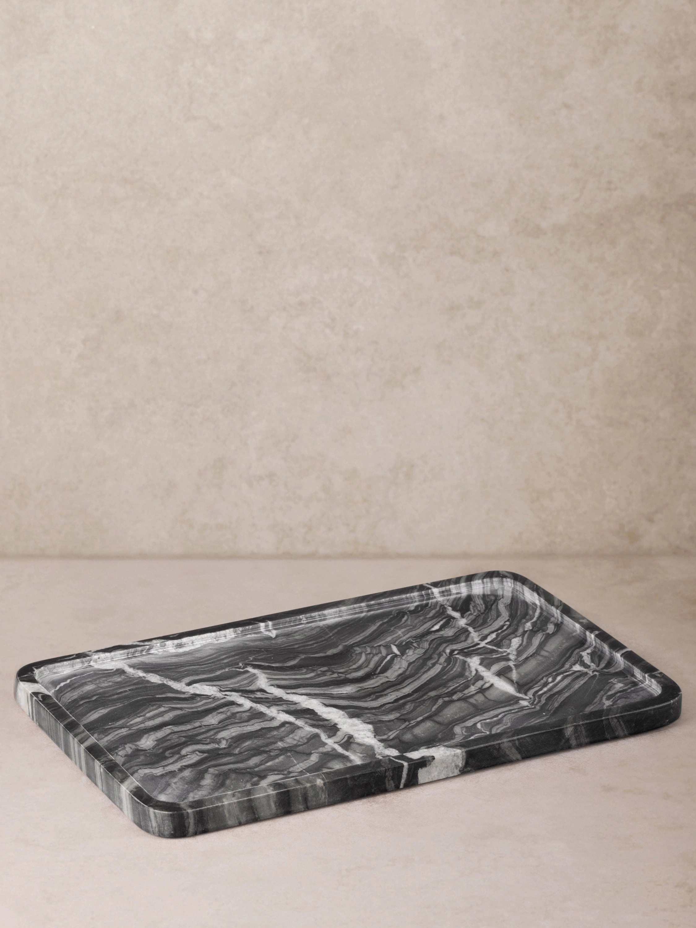 GAURI KOHLI Frontier Black Marble Tray