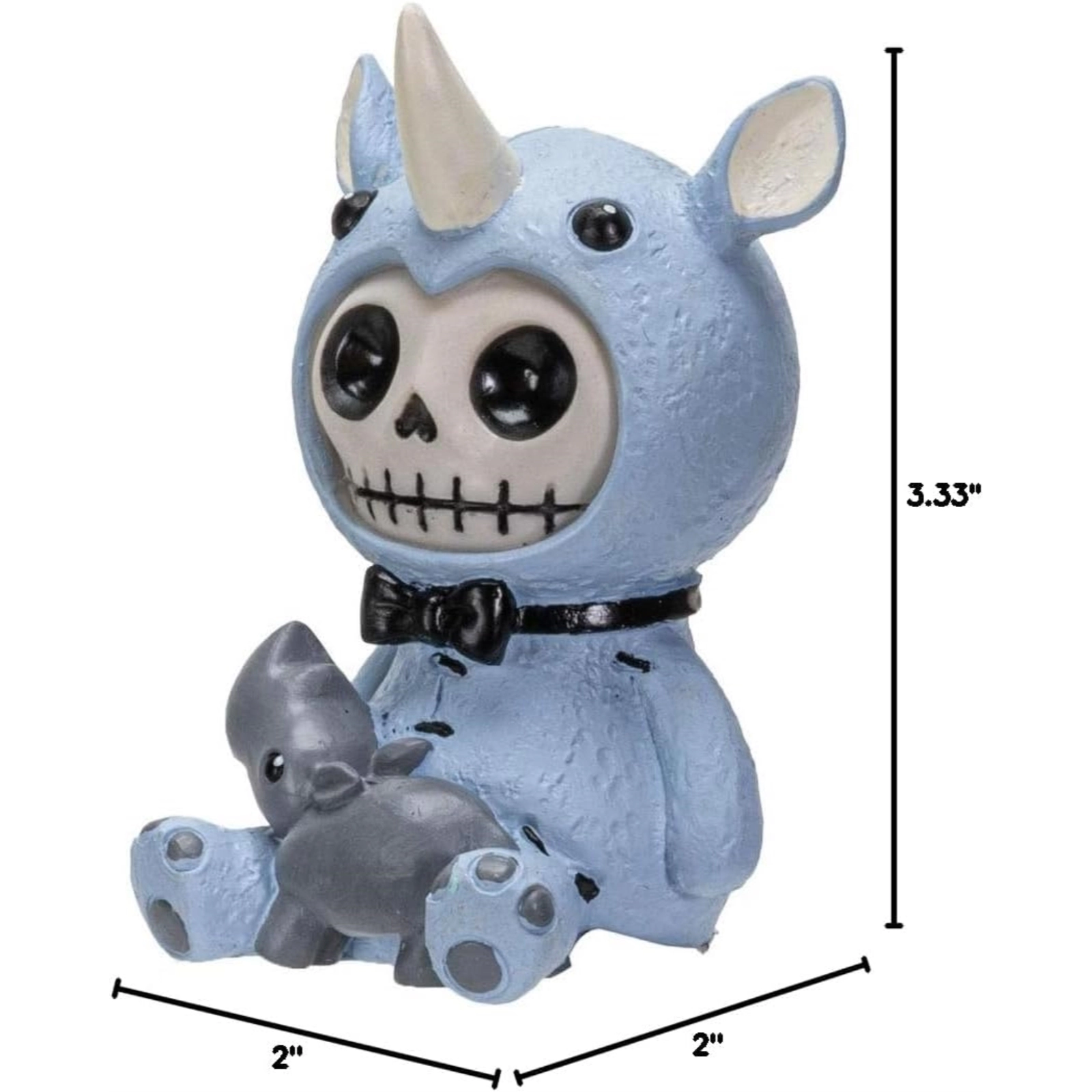 Pacific Giftware Furrybones Buster Skeleton in Rhinoceros Costume Figurine 3 inch