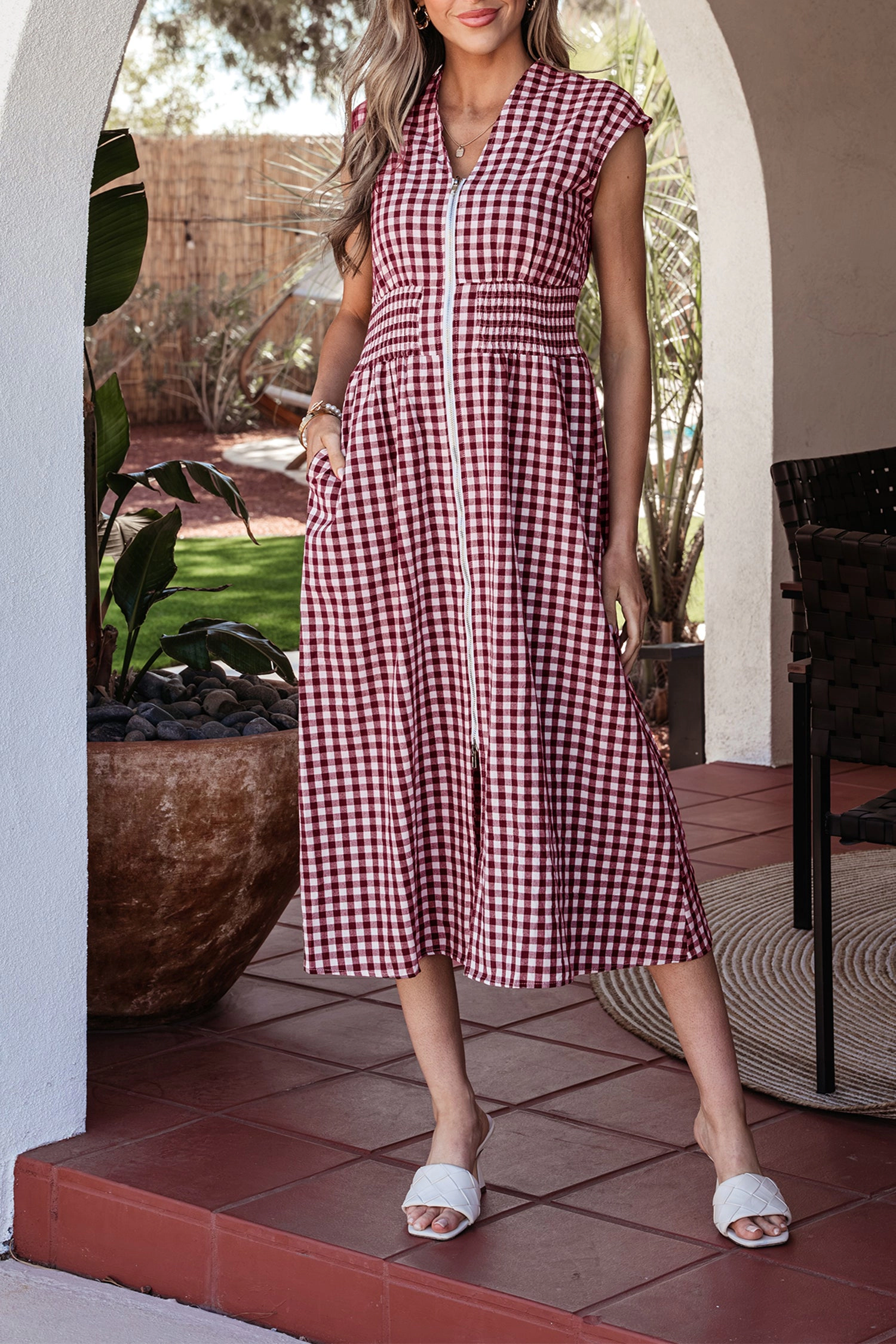Threaded Pear Noor Flare Sleeveless Maxi Dress