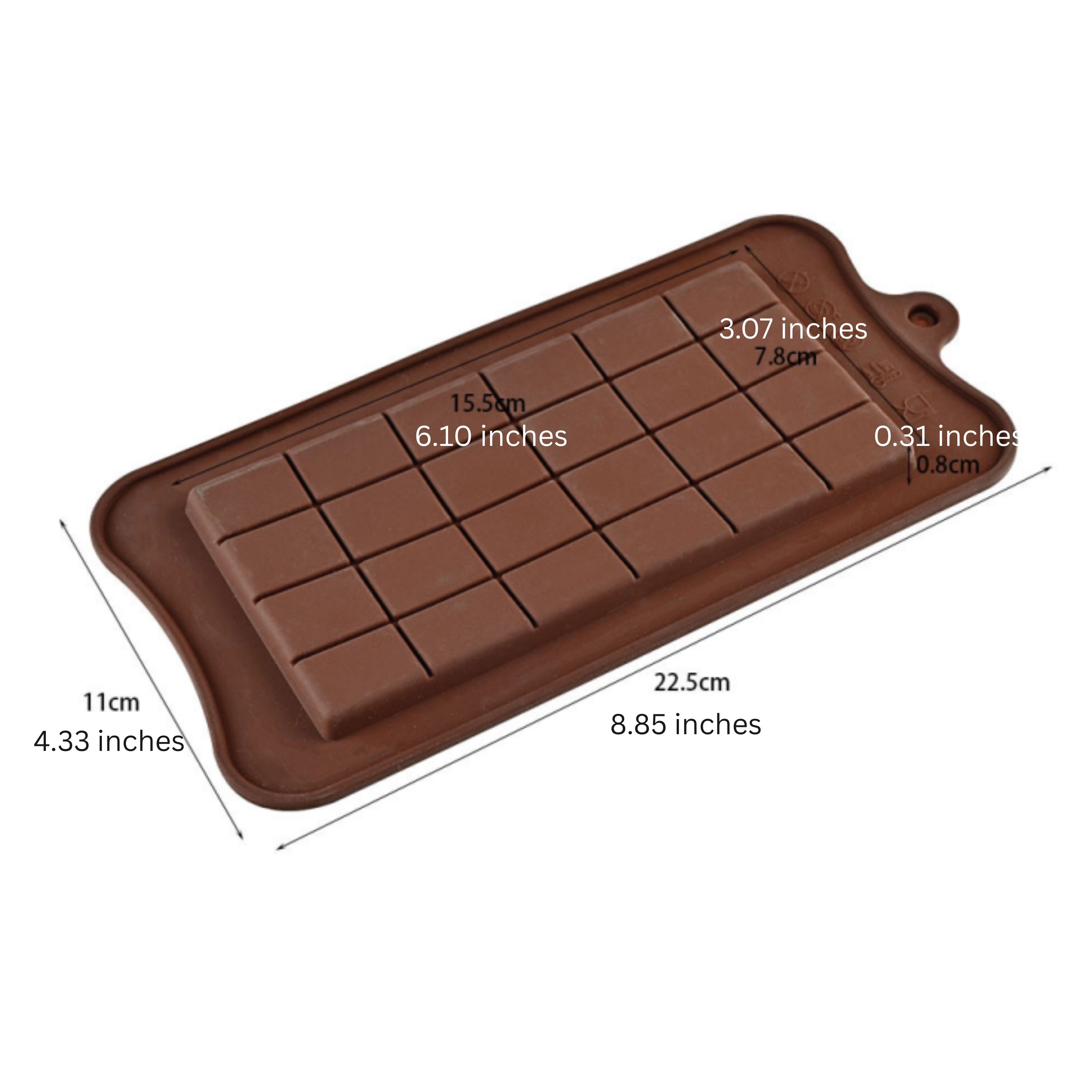 Kitcheniva 4.3 x 8.9 Inch Silicone Chocolate Bar Mold
