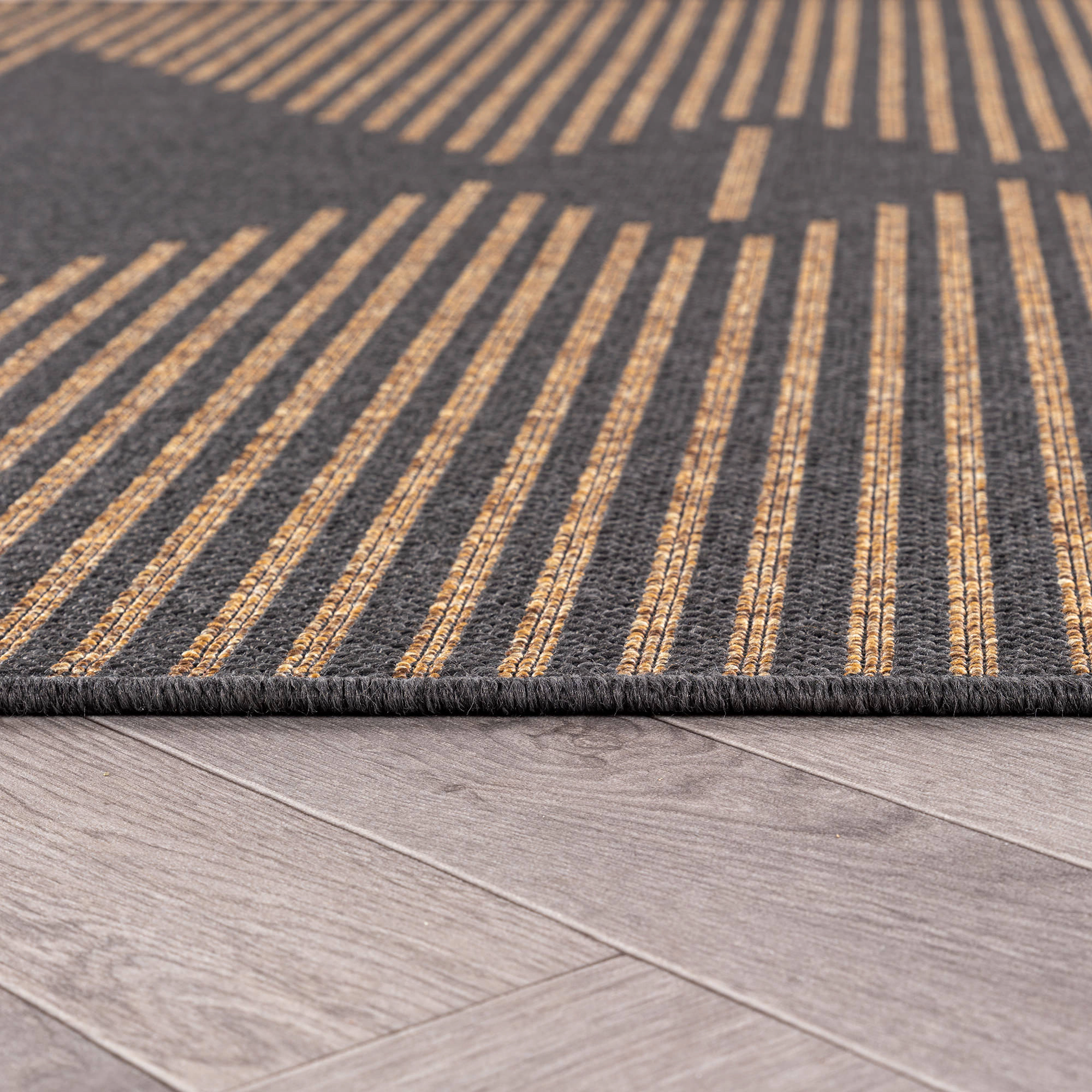 World Rug Gallery Geometric Indoor/Outdoor Flat Woven Area - Natural Jute-Style, Easy-Care Patio