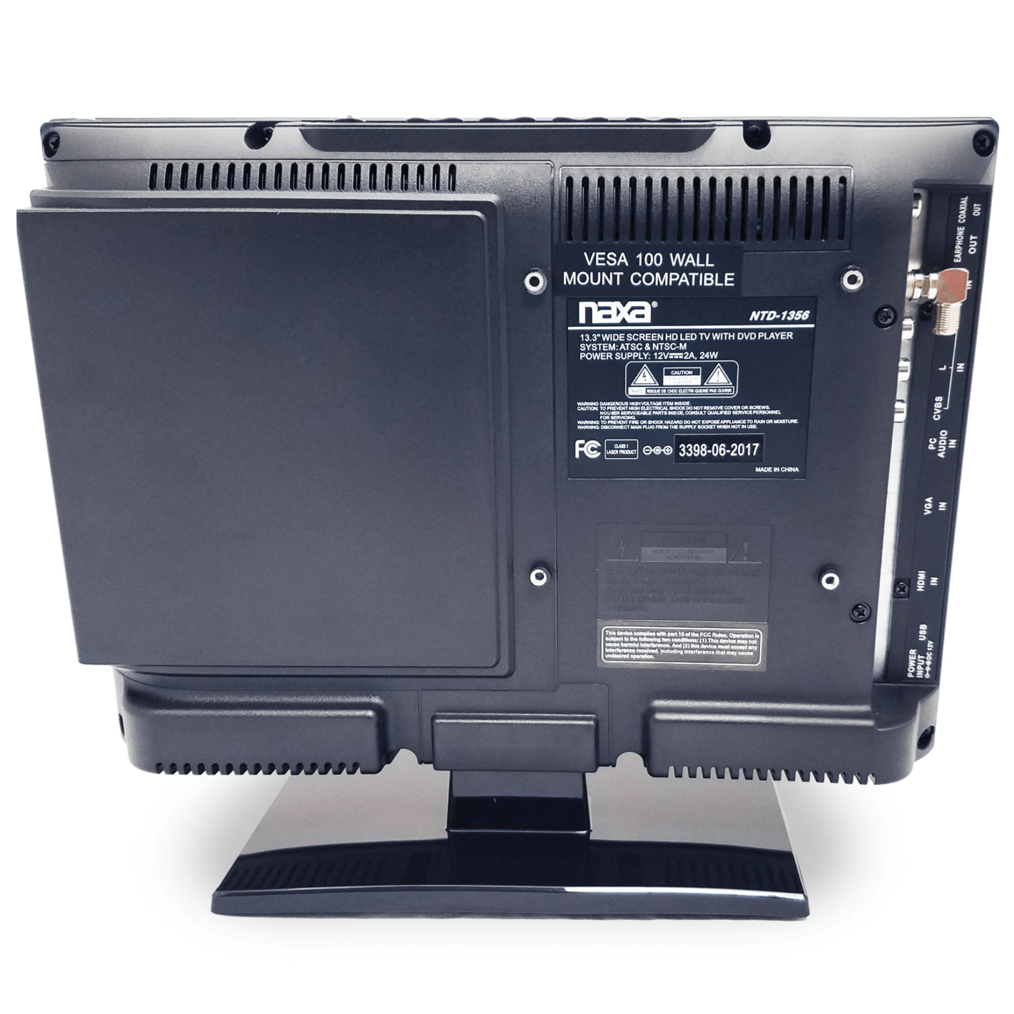 Naxa 13.3" 12Volt ACDC LED HDTV ATSC with DVD & Car Package