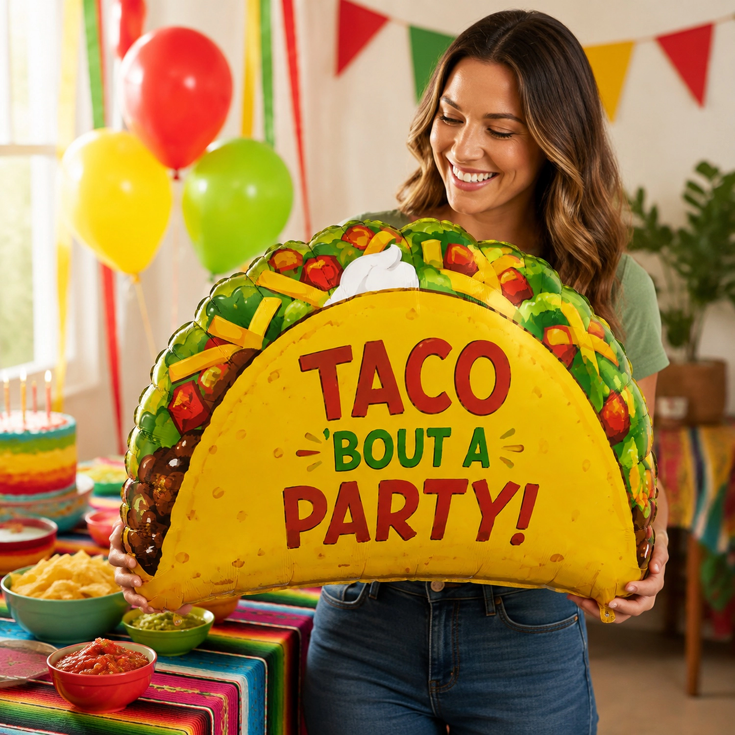 LoonBalloon Taco 'Bout A Party 33-Inch Multicolor Balloon