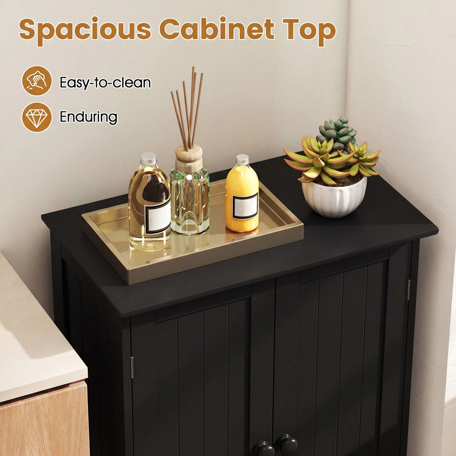 Slickblue Bathroom Storage Cabinet with Adjustable Shelf