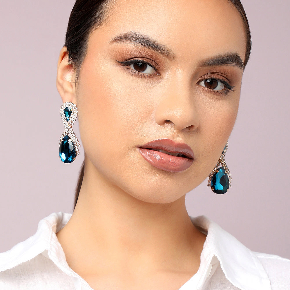 SOHI Women's Teardrop Stone Drop Earrings
